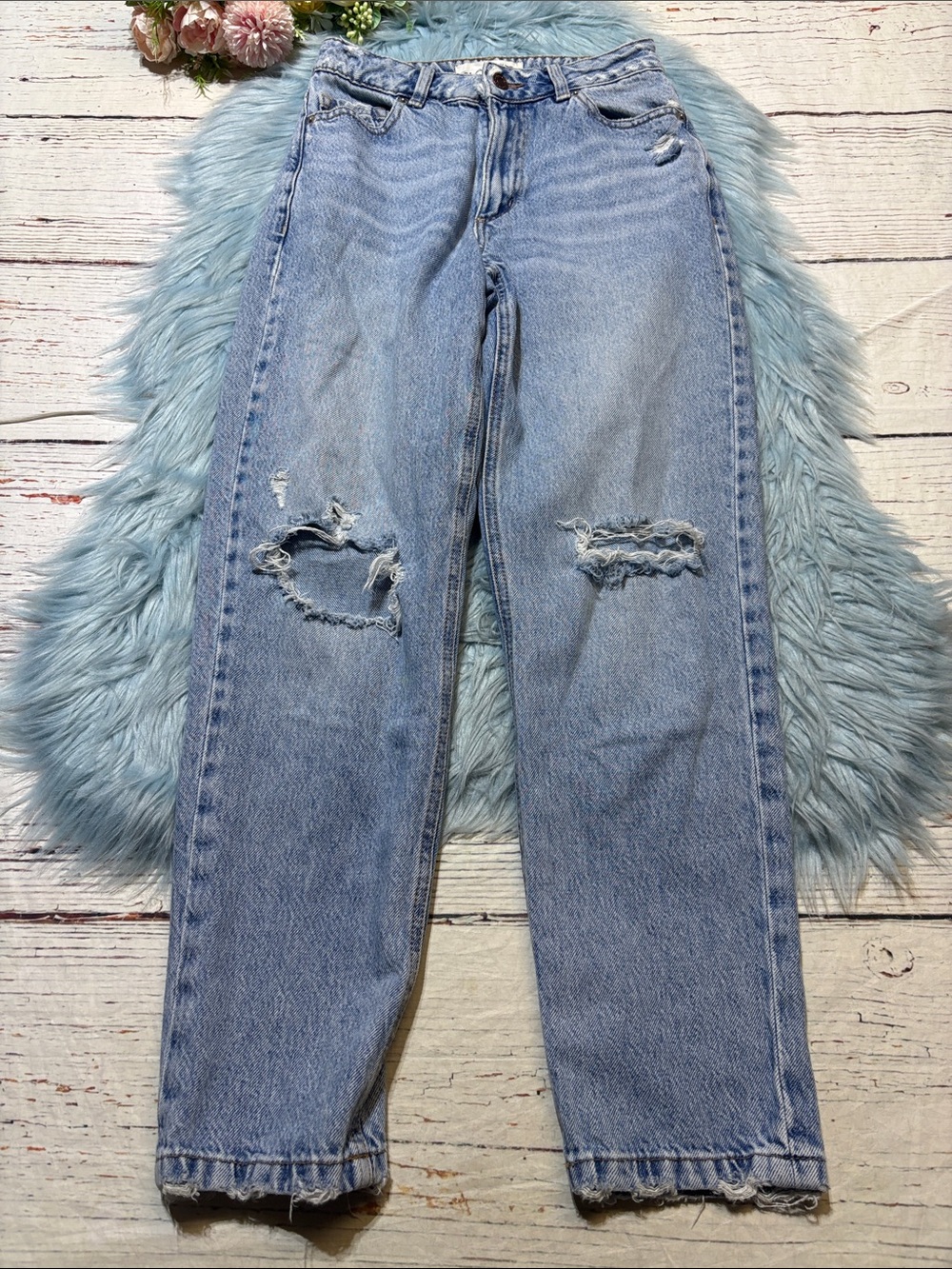 Dynamite Denim Claudia Distressed Mom Jeans sz 25